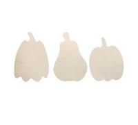 DIYEAH 3pcs Unfinished Wooden Pumpkin Cutouts Smooth Natural Wood Craft Shapes for DIY Halloween Thanksgiving Fall Party Decorations