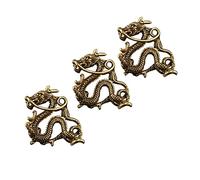 DIYEAH 3Pcs Vintage Brass Dragon Shaped Pendant Keychain Charm Antique DIY Key Chain Decor Accessories for Bags Brass Material with Fine Craftsmanship Idea