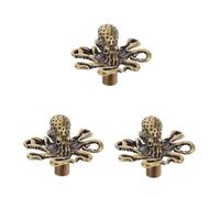 DIYEAH 3pcs Vintage Brass Octopus Shape Cabinet Knobs Nautical Sea Animal Pulls Ocean-Themed Hardware for Kitchen Bathroom Wardrobe Dressers