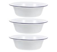 DIYEAH 3pcs Vintage Enamel Bowls with Rolled Rim, 1.37 Quart Capacity, Chip-Resistant and Versatile Utility for Family Meal Prepping and Serving Fruit, Classic Retro Design