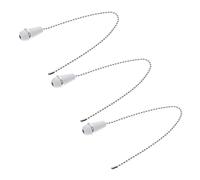 DIYEAH 3pcs White Ceiling Fan Pull Chain Light Pull Cord with Wooden Knob Extension for Ceiling Light Switch and Bathroom Sturdy Pendant String Accessories