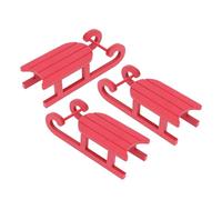 DIYEAH 3pcs Wooden Santa Sleigh Figurines Xmas Sleigh Desk Decor Festive Holiday Tabletop Ornaments for DIY Crafts and Seasonal Home Decorations