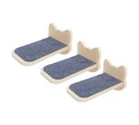 DIYEAH 3pcs Wooden Wall Mounted Cat Climbing Shelves with Scratching Pad for Indoor Cats and Kittens Modular Design for Playing and Resting