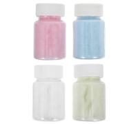 DIYEAH 4 Bottles Flocking Powder for Crafts Multicolor Velvet Flocking Powder Decor 3Mm Fibers for DIY Dolls Cards Photo Frames and Family School Projects