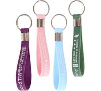 DIYEAH 4 Pcs Bible Scripture Silicone Keychains, Inspirational Bible Verse Key Rings for Backpack, Party Favors and Christian Hanging Decorations