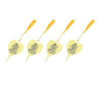 DIYEAH 4 Pcs Buddhist Metal Bookmarks with Leaf Vein Design, Vintage Chinese Style Reading Tools Set, Zodiac Ox and Tiger Protector Office Stationery