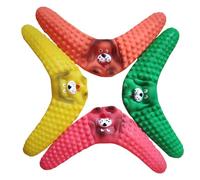 DIYEAH 4 Pcs Rubber Dog Chewing Plaything Cartoon Shape Pet Tooth Cleaning Function Funny Cute Design for Pet Playing Random Color