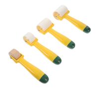 DIYEAH 4 Pcs Seam Roller Plastic and Wood Pressure Wheel for Wallpaper Seams Quilting DIY Wall Covering Tool Durable Comfortable Handles