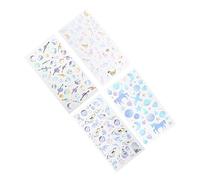 DIYEAH 4 Sheets DIY Multipurpose Crystal Epoxy Stickers for Phone Case Decoration Durable Handmade Scrapbook Decals Easy Peel Paste Craft Lovers