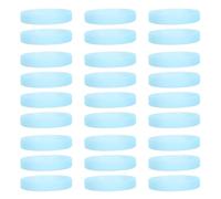 DIYEAH 40Pcs Glow in the Dark Silicone Wristbands, Fluorescent Stretch Sports Bracelets for Adults, Plain Blue Luminous Bands for Parties, Events, and School Use