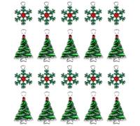 DIYEAH 40pcs Metal Pendant Charm Christmas Alloy Tree Green Dangle Anklet Scrapbooking Project Simple Stylish Cosplay Style
