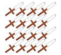 DIYEAH 40pcs Mini Wooden Cross Charms with Bead Chain for Jewelry Making DIY Craft Projects Easter Favors and Hanging Ornaments Pocket Cross Pendants for Men and Women