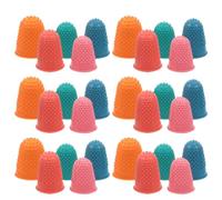 DIYEAH 40pcs Reusable Rubber Finger Sleeves Thimble Pads for Writing, Cutting, Money Counting, and Crafting Finger Protection in Mixed Pink, Green, Red, Blue, and Orange