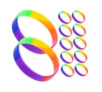 DIYEAH 42pcs Rainbow Silicone Wristbands Colorful Pride Bracelets for Celebrations Events and Parades Comfortable Fit Attention Grabbing Design
