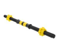 DIYEAH 45cm Dumbbell Bar with 4 Yellow Double Nut Connectors, Universal Dumbbell Extension Rod for Fitness Equipment, Barbell Set Accessory for Strength Training and Home Gym