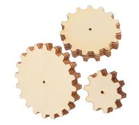 DIYEAH 45pcs Wooden Gear Blanks Steampunk Style DIY Painting Craft Circles for Creative Learning Dexterity Development and Family Fun