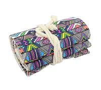 DIYEAH 48 Slot Pencil Storage Organizer Canvas Pencil Wrap Holder for Young Artists Coloring Pens