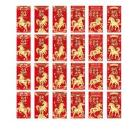 DIYEAH 48PCS Year of Horse Red Envelopes - 2026 Chinese Red Envelopes Chinese Hong Bao Lucky Money Packets for Lunar New Year