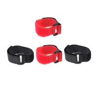 DIYEAH 4pcs Adjustable Anti-crow Rooster Neck Belts Nylon Farm Collars Comfortable Lightweight Noise Chickens Black Red
