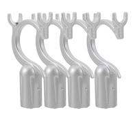 DIYEAH 4pcs Aluminum Alloy Mop Handle Replacement Fork Heads, Grey Utility Hooks for Closet Rods, Extension Poles for Hanging Clothes and Household Cleaning Accessories