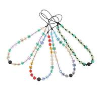 DIYEAH 4pcs Beaded Phone Bracelet Wrist Strap for Mobile Phone with Lightweight Plastic and Resin Material, Featuring Vibrant Flair and Eye-catching Design, for Photography and Outdoor