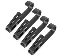 DIYEAH 4pcs Black Adjustable Clips for Bathroom and Kitchen Multipurpose Abs Material Clothes Clips with Hooks to Tidy Space and Prevent Wall Damage for Towels and Clothes