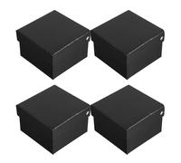 DIYEAH 4pcs Black Flip-top Necktie Boxes Set for Small Business Packaging, Necktie Storage Case with Lid for Present Wrapping and Proposal Packaging