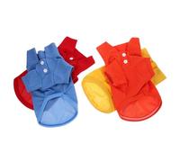 DIYEAH 4pcs Breathable Puppy T Shirt Pack Xs Outdoor Pet Sweatshirt Soft Comfortable Dog Clothes in Blue Yellow for Everyday Wear Festivals and Photos