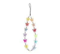 DIYEAH 4pcs Butterfly Phone Chain Strap Colorful Beaded Lanyard for Easy Carrying for Phones Cameras and Keychains Convenient and Stylish Wrist Accessory