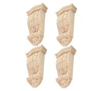 DIYEAH 4pcs Carved Wood Corbels Corbels for Shelves Wooden Corner Decals Solid Wood European Style Design Artistic Resisting Daily Wear and Tear Easy Installation Junction Between Walls