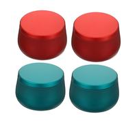 DIYEAH 4Pcs Christmas Tinplate Storage Containers Red Candy Jars Multi-purpose Tea and Scented Candle Boxes Metal Gift Jars for Festive Decoration