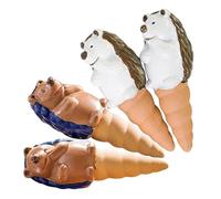 DIYEAH 4pcs Creative Hedgehog Shaped Red Pottery Plant Watering Devices with 135ml Capacity, Controls Water Volume, Reusable Self Watering Tools for Potted Plants and Flowerpots