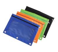 DIYEAH 4pcs Detachable Binder Pouch Pencil Pouch with 3 Ring Blinder Pockets Made of Sturdy Oxford Cloth and Plastic, Featuring Pen Holder and Comfortable Hand Touch, for Back to School