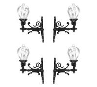 DIYEAH 4pcs Dollhouse Miniature Wall Lamp Sand Table DIY Materials Outdoor Lanterns 1:12 Scale Lighting ABS Adornment Mini Wall Lamp Model Micro Landscaping Decor Ornament for Doll House