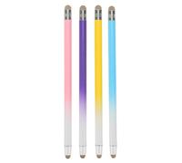 DIYEAH 4pcs Dual-Ended Touch Screen Stylus Pens with Color-Changing Silver Fiber Cloth Tips for Tablets and Phones - High Sensitivity Handwriting and Drawing Pens for Touchscreen Devices