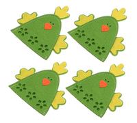 DIYEAH 4pcs Easter Chick Shaped Egg Covers Reusable Cloth Egg Storage Bags for Easter Party Supplies Spring Table Decorations Decorative Holder
