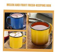 DIYEAH 4pcs Enamel Camping Mug Retro Portable Cups with Handle for Tea Coffee Hot Easy-Clean Drinkware for Home Office Outdoor Use