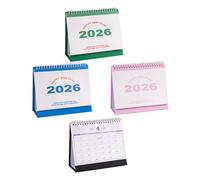 DIYEAH 4pcs Flip Desktop Calendar Spiral Binding Monthly Planner with Habit Tracker for Workspaces Office Organization English Yearly Schedule