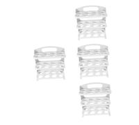 DIYEAH 4pcs Foldable Egg Tray for Fridge Door Multi Layer Egg Storage for Kitchen Plastic Container Dispenser for Refrigerator Holder for Fridge