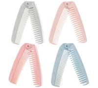 DIYEAH 4pcs Folding Portable Elastic Hair Comb Set Anti-static Plastic Foldable Hair Straightening Combs for Travel Random Color