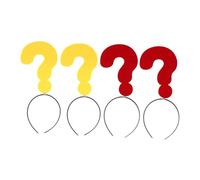 DIYEAH 4pcs Funny Headband Headband Photo Prop Cloth Material Unique Question Mark Shape Easy to Use Versatile Occasions Photo Booth Weddings
