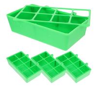 DIYEAH 4pcs Hanging Bird Feeder Troughs for Pigeons and Small Pet Birds, Plastic 8-compartment Removable Food Bowls, Easy to Clean, for Aviary and Mixed Aviary Environments