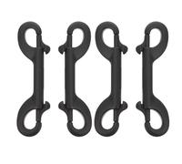 DIYEAH 4Pcs Heavy-Duty Black Double Ended Bolt Snap Hooks for Dog Leashes, Metal Trigger Snap Clasps with Spring, Pet Leash Clips Suitable for Outdoor Walking and Home Use
