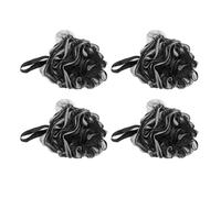 DIYEAH 4pcs Large Black Bath Loofahs 60g Each Portable Shower Sponges Exfoliating Back Scrubber Bathing Accessories for Men and Household Use