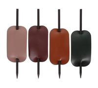 DIYEAH 4pcs Leather Hair Sticks for Women, Multi-color Hairpin Set with Green, Ivory, Burgundy, Light Brown, Ponytail and Bun Hair Accessories for Daily Styling