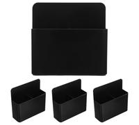 DIYEAH 4pcs Magnetic Whiteboard Pen Holder for Refrigerator, Black ABS | Two Compartments, Eraser Section, Compact Organizer for Office Lockers, Chalk and Marker Storage