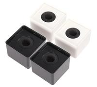 DIYEAH 4pcs Microphone Logo Flag Station, Abs Square Black and White Mic Logo Flag Thick Sponge, for Voice over Services and Audio Recording Studios, Presenter