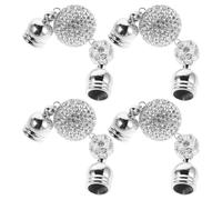 DIYEAH 4pcs Necklace Shortener Scarf Clips Magnetic Clasp for Women Silver Alloy Metal Magnet Buckle Mix and Match Magnetic Security DIY Jewelry Making Accessory