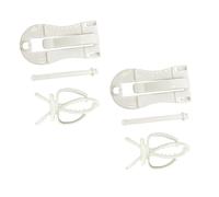DIYEAH 4pcs Parrot Vegetable Clips White Multi-functional Fixed Clamps for Bird Cage Supply Hold Fruit Vegetable Cuttlefish Bone Treats for Small Birds