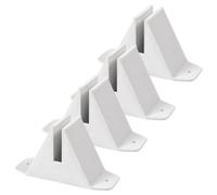 DIYEAH 4Pcs Plastic Garden Fence Base Supports White Fence Post Anchors for Courtyard Fencing for Garden Edging and Panel Fixing